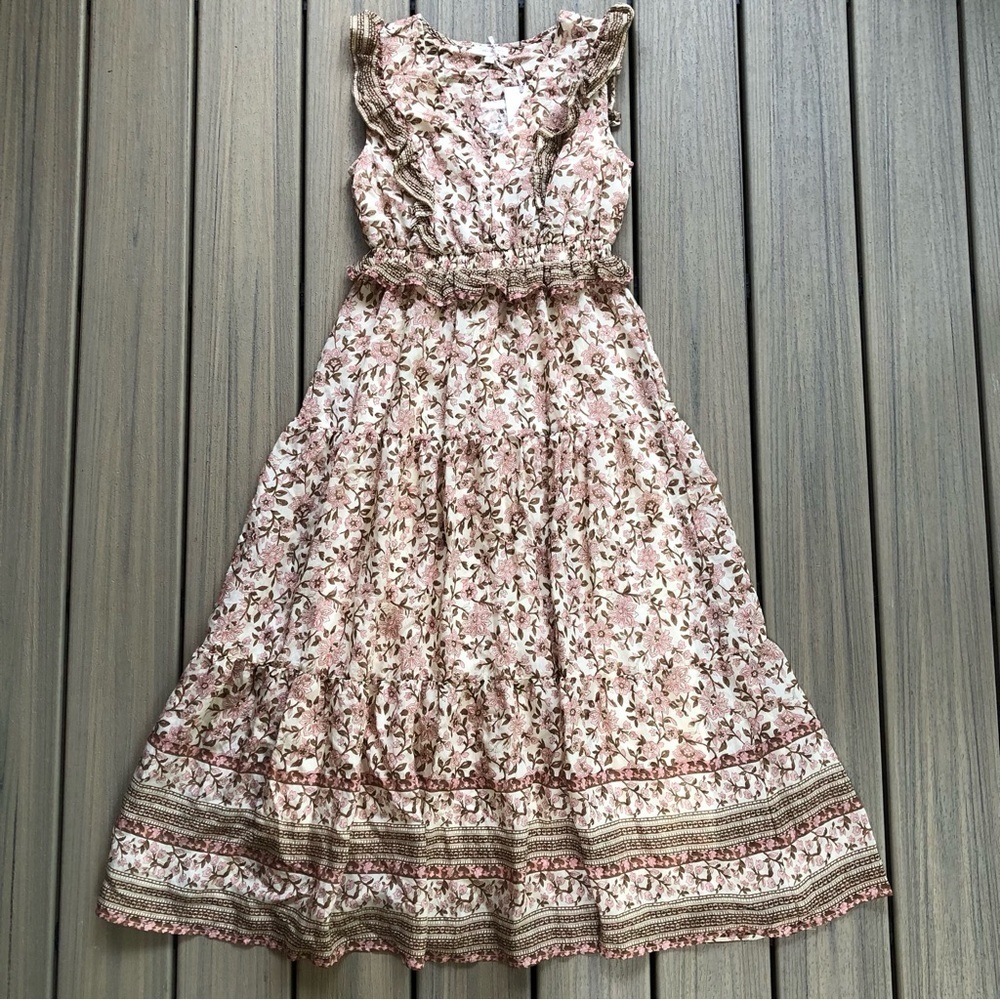 NWT By The River Floral Print V-neck Maxi Dress Size S - Picture 4 of 11